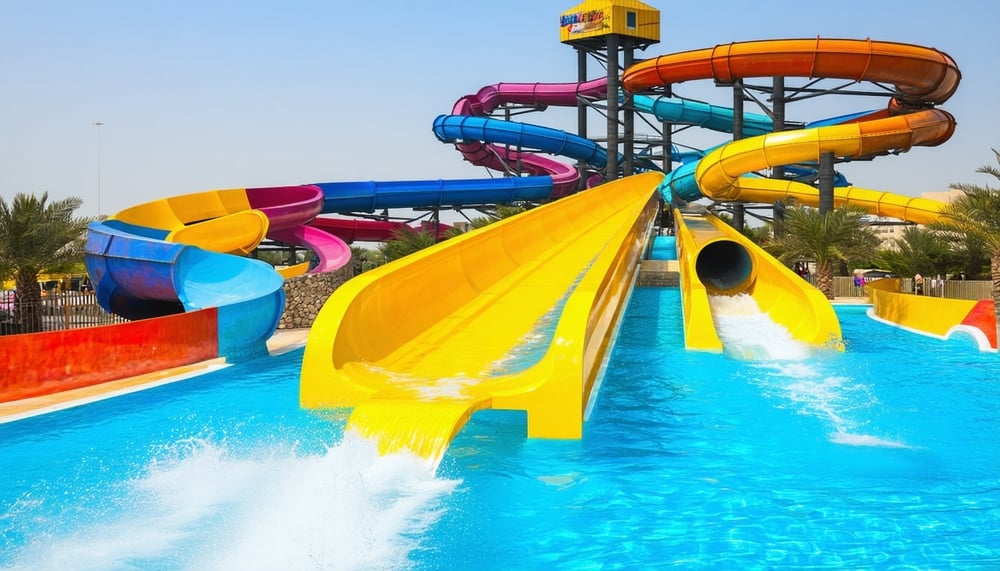 Exciting water slides and pools at Water Park Dubai